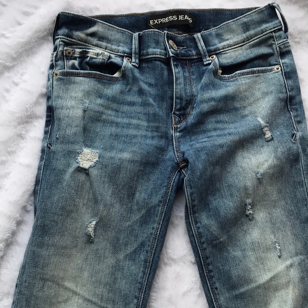 Express Mia Mid Rise Ankle Legging Jeans